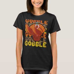 Gobble Dabbing Turkey Thanksgiving Day Pilgrim Boy T-Shirt