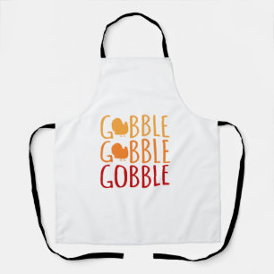 Gobble Funny Thanksgiving Turkey Family Men Women  Apron