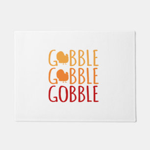 Gobble Funny Thanksgiving Turkey Family Men Women Doormat