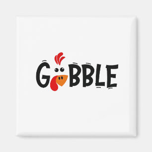 Gobble Funny Thanksgiving Turkey Feast  Magnet