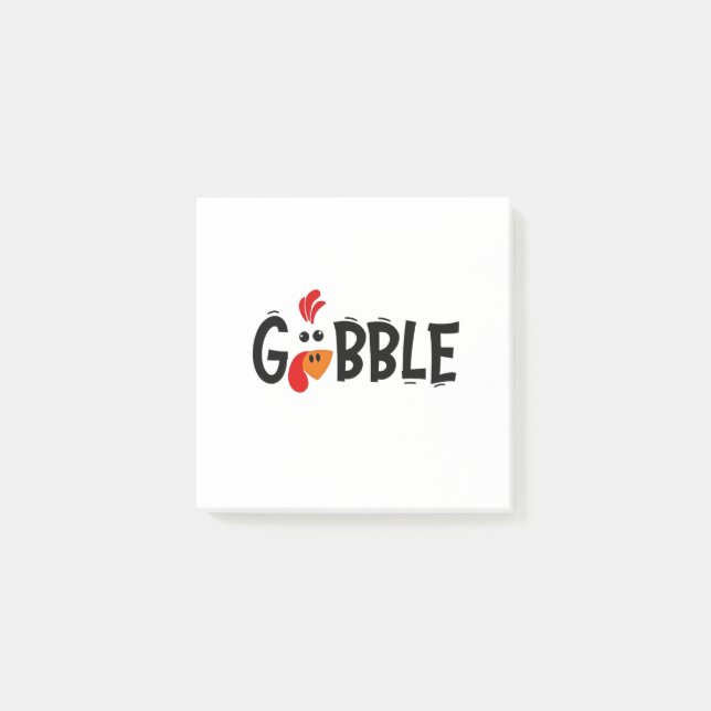 Gobble Funny Thanksgiving Turkey Feast  Post-it Notes (Front)