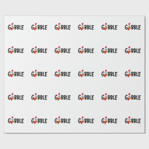 Gobble Funny Thanksgiving Turkey Feast  Wrapping Paper