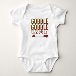Gobble Gobble Cute Baby's 1st Thanksgiving Baby Bodysuit