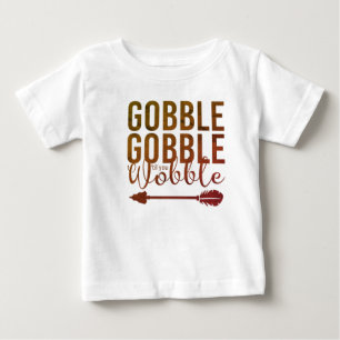 Gobble Gobble Cute Baby's 1st Thanksgiving Baby T-Shirt
