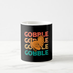 Gobble Gobble Funny Retro Thanksgiving Turkey Gift Coffee Mug