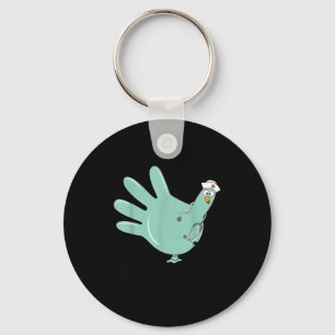 Gobble Gobble Funny Thanksgiving Nurse Humor  Keychain