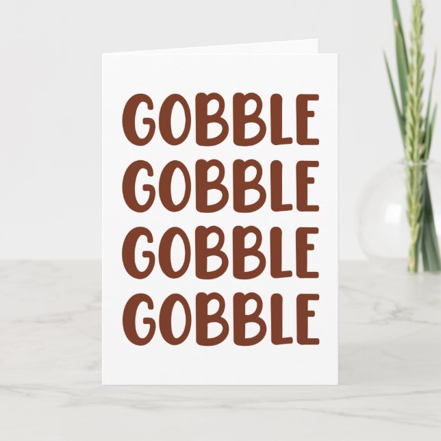 Gobble Gobble Funny Turkey Thanksgiving Gift Card (Front)