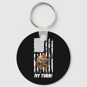 Gobble Gobble My Turn Funny Usa Flag  Keychain