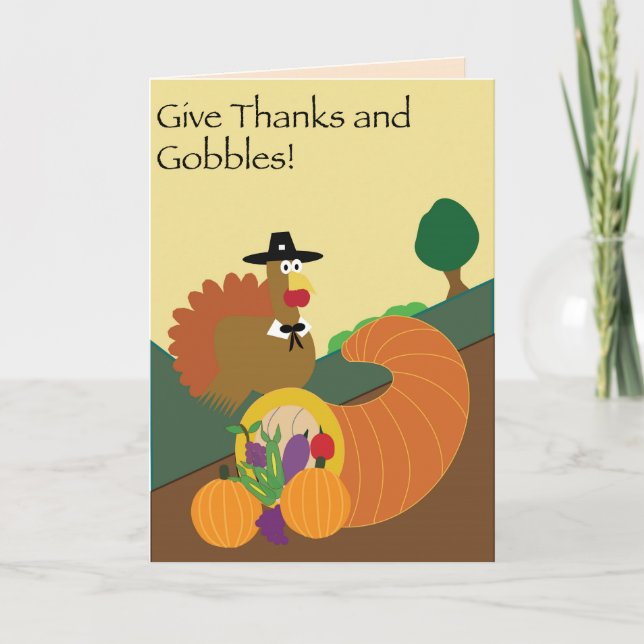 Gobble Gobble Thanksgiving Holiday Card (Front)