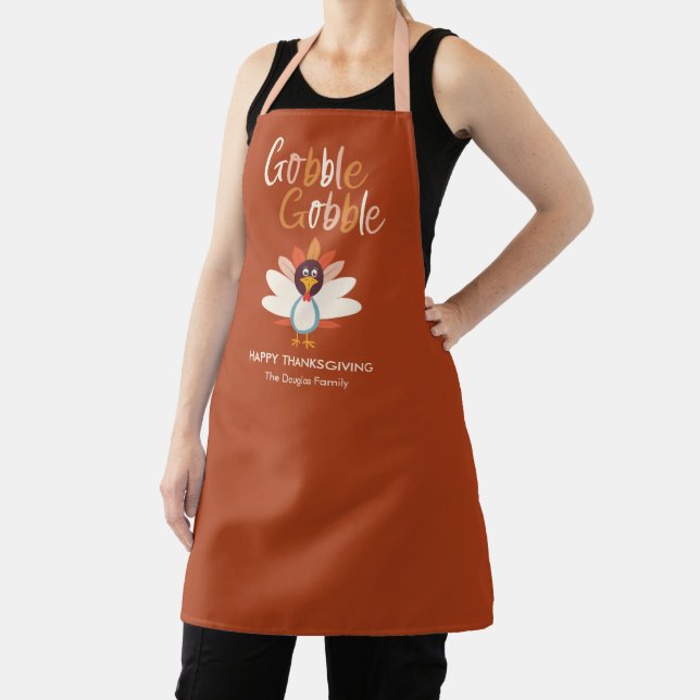 Gobble Gobble Thanksgiving Turkey Dinner Apron (Insitu)