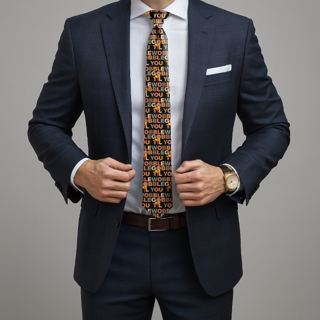 Gobble Gobble Till You Wobble Funny Thanksgiving Tie (Creator Uploaded)