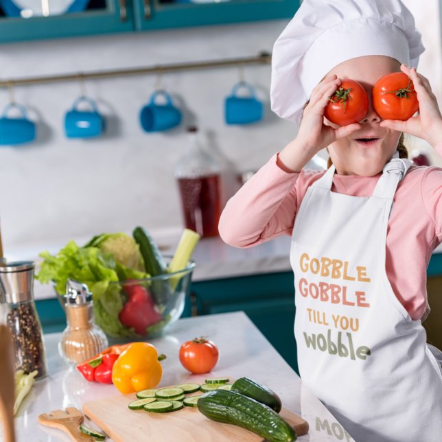 Gobble Gobble Till You Wobble | Thanksgiving Kids Apron (Creator Uploaded)