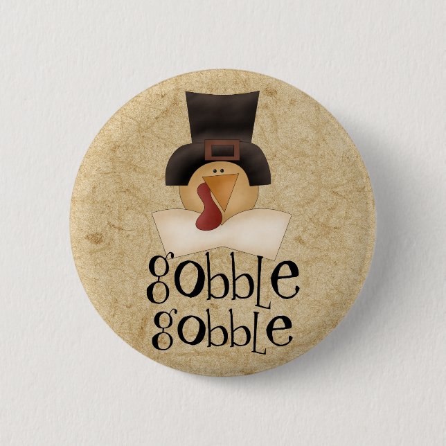 Gobble Gobble Turkey 2 Inch Round Button (Front)