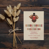 Gobble Gobble Turkey Friendsgiving Dinner Invite