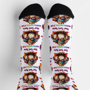 Gobble Gobble Y'all Funky Retro Thanksgiving Socks