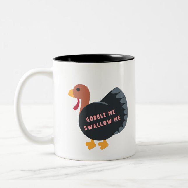 Gobble Me Swallow Me Two-Tone Coffee Mug (Left)
