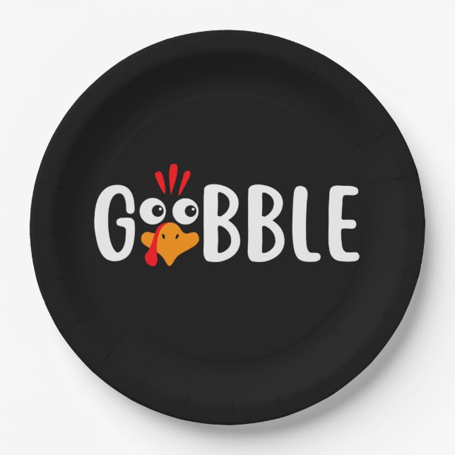 Gobble Paper Plate (Front)