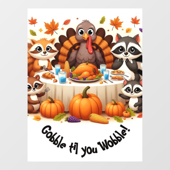 Gobble til we Wobble Window Cling (Sheet)