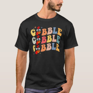 Gobble Til You Wobble Dabbing Turkey Thanksgiving T-Shirt