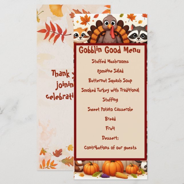 Gobble til you Wobble Menu (Front/Back)
