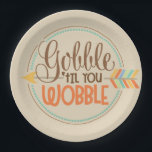 Gobble till you wobble words Thanksgiving plates<br><div class="desc">design by www.etsy.com/Shop/DorkyPrints</div>