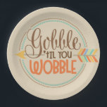 Gobble till you wobble words Thanksgiving plates<br><div class="desc">design by www.etsy.com/Shop/DorkyPrints</div>
