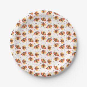 Gobble Turkey Pattern Colourful Paper Plate