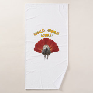 Gobble! Turkey Thanksgiving African Grey Parrot Bath Towel