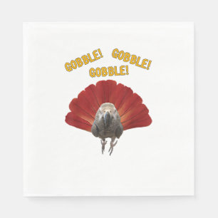 Gobble! Turkey Thanksgiving African Grey Parrot  Napkin