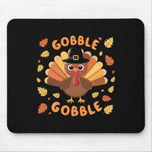 Gobble Turkey Thanksgiving Fall Autumn Harvest Mouse Pad