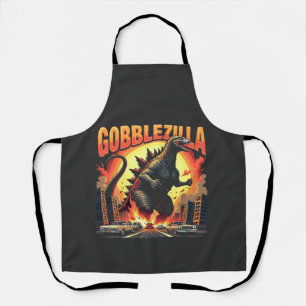 Gobblezilla Spooky Turkey Thanksgiving Gobble Apron