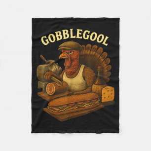 Gobbol Turkey Baker Thanksgiving  Fleece Blanket
