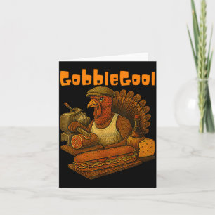 Gobbol Turkey Day Thanksgiving Funny Gobble Thankf Card