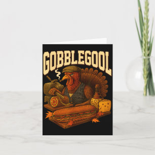 Gobbol Turkey Gobble Gool Thanksgiving Retro Card