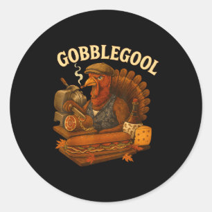 Gobbol Turkey Thanksgiving  Classic Round Sticker