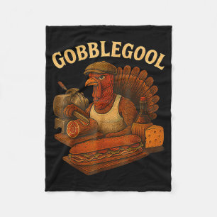 Gobbol Turkey Thanksgiving  Fleece Blanket