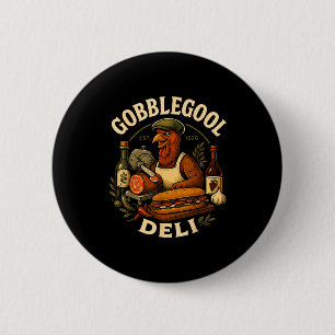 Gobbol Turkey Thanksgiving Italian Turkey Chef 2 Inch Round Button