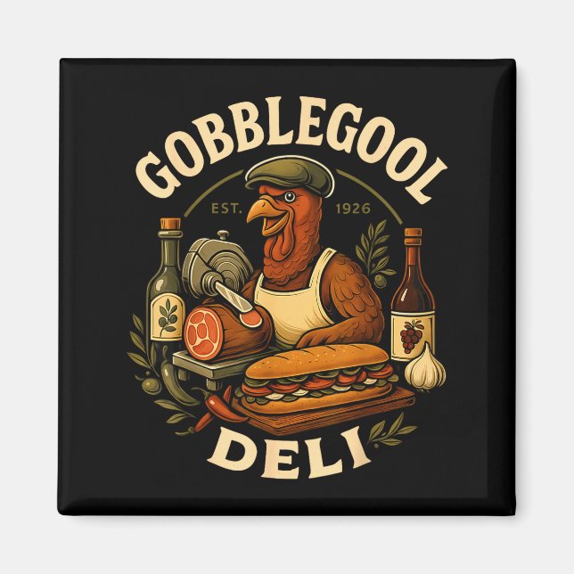 Gobbol Turkey Thanksgiving Italian Turkey Chef  Magnet (Front)