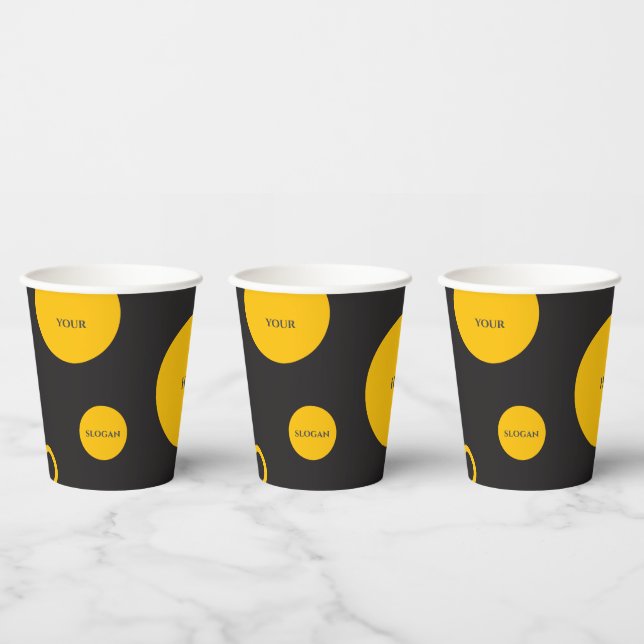 Gobelet en papier à pois jaunes (Multi)