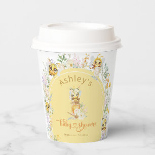 Gobelet en papier pour Baby Shower Abeille Aquarel