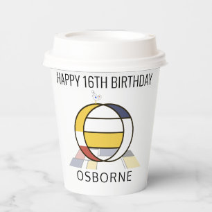 Gobelets En Papier С ool Neoplasticism Style Monogramme. Lettre O