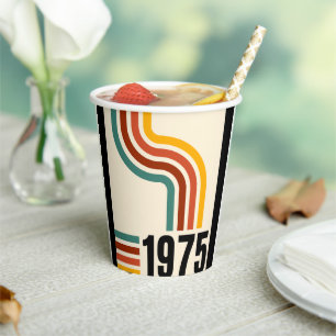 Gobelets En Papier 1975 Poster vintage rétro 50e anniversaire