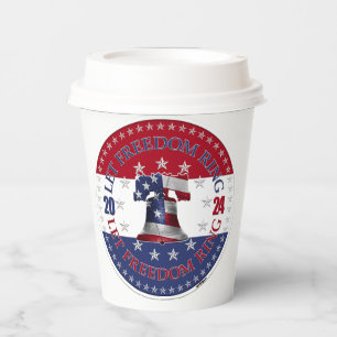 Gobelets En Papier 2024 Red and Blue Let Freedom Ring Liberty Bell