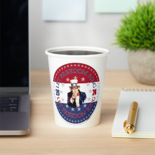 Gobelets En Papier 2024 Red and Blue Let Freedom Ring Oncle Sam