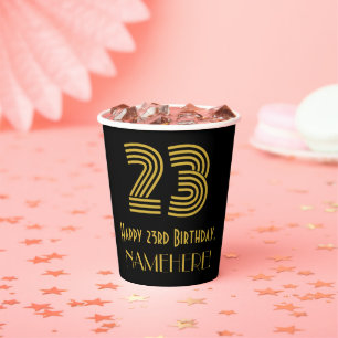 Gobelets En Papier 23e anniversaire : Art Déco Inspiré Look "23" & No