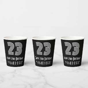 Gobelets En Papier 23e anniversaire — Art Déco Inspiré Look "23" + No