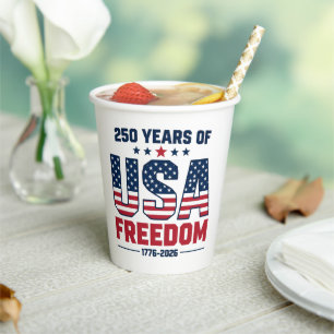 Gobelets En Papier 250 Ans De Liberté Aux États-Unis 1776 2026 Patrio