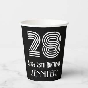 Gobelets En Papier 28e anniversaire — Art Déco Inspiré Look "28" 
