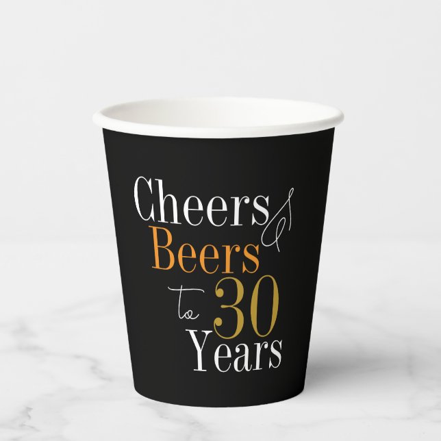 Gobelets En Papier 30e anniversaire Soeurs Bières Black Gold Party (Recto)