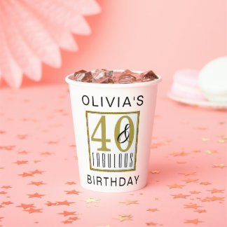 Gobelets En Papier 40 & Fabuleux fête d'anniversaire